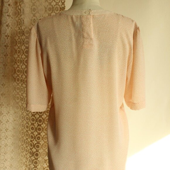 Vintage 1980s Blouse, SK & Company Pink and Cream Top, Grandma Cottage Core - Picture 10 of 10